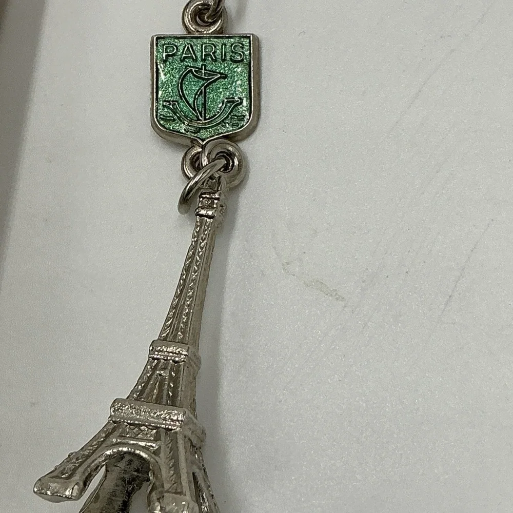 New Paris Eiffel Tower Cotton Dish Tea Towel & Vintage Keychain